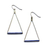 Beaded Triangle Earrings: Brass / Lapis
