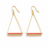 Beaded Triangle Earrings: Brass / Lapis