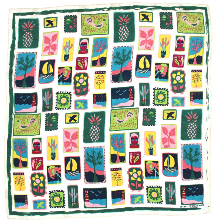Mini Postcard Silk Scarf