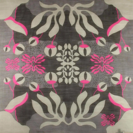 Abyss Fuchsia Wool Square Scarf