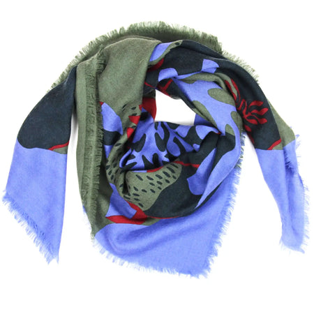 Abyss Purple Wool Square Scarf