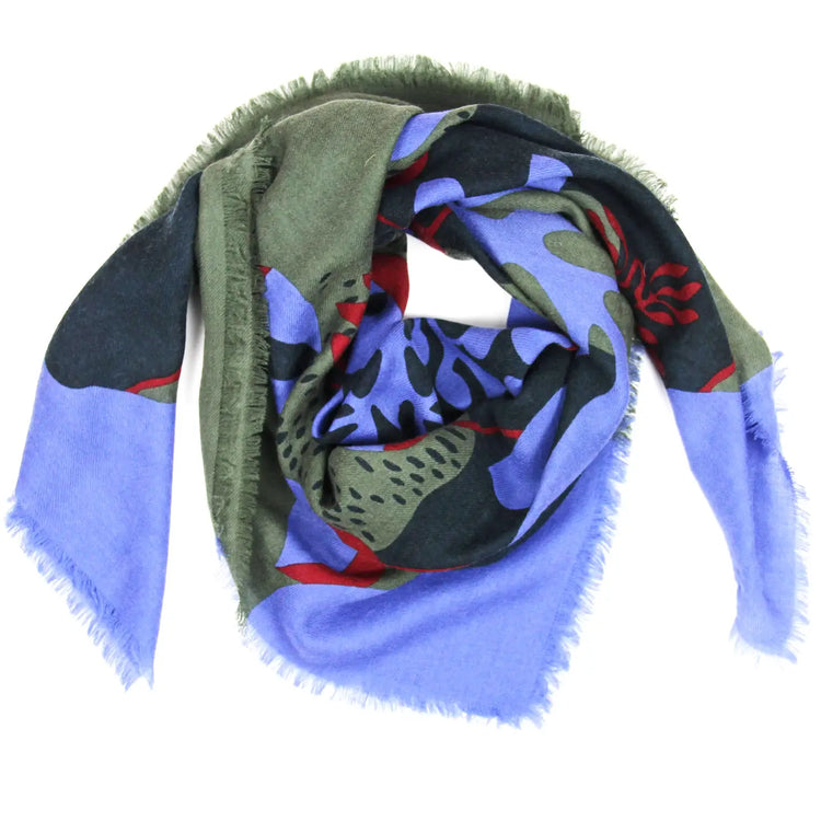 Abyss Purple Wool Square Scarf