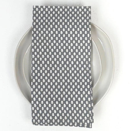 Adeline Charcoal Block Printed Napkins