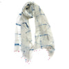 Cotton Silk Scarf - White/Blue