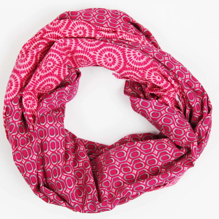 Fuchsia Peony Organic Cotton Scarf