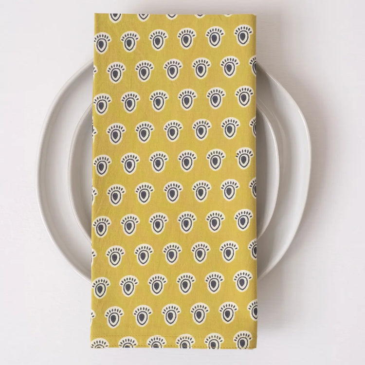 Lasko Mustard Block Printed Napkins