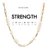 Morse Code Pearl & Gold Paperclip Chain Necklace