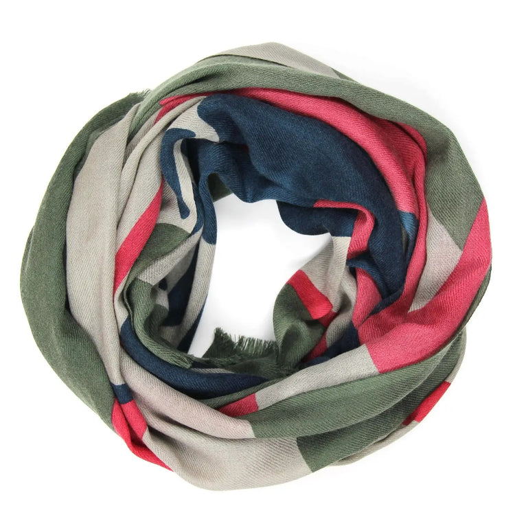 Palm Navy Wool Scarf