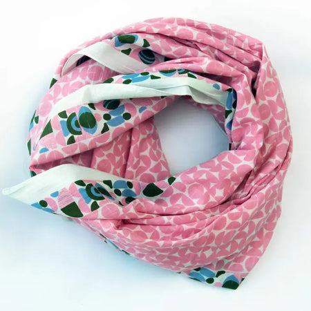 Perspective Pink Cotton Square Scarf