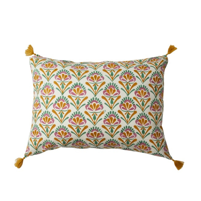 Block Printed Pillow - 70's Style Print