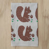 Squirrel and Nut Tea Towel