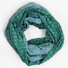 Turquoise Peony Organic Cotton Scarf