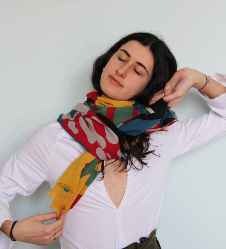 Organic Cotton Scarf Sunshine Black