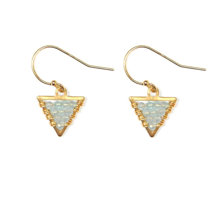 Petite Triangle Earrings - Apatite